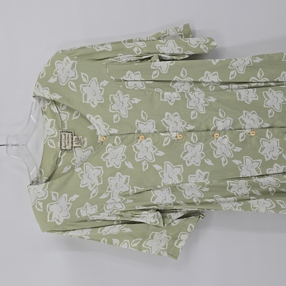 April Cornell Freen Floral Button Down Dress Size L - Picture 2 of 7